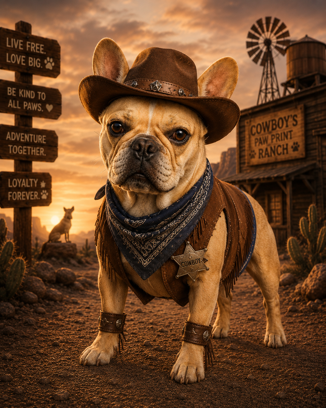 Cowboy relaxing in his forever home